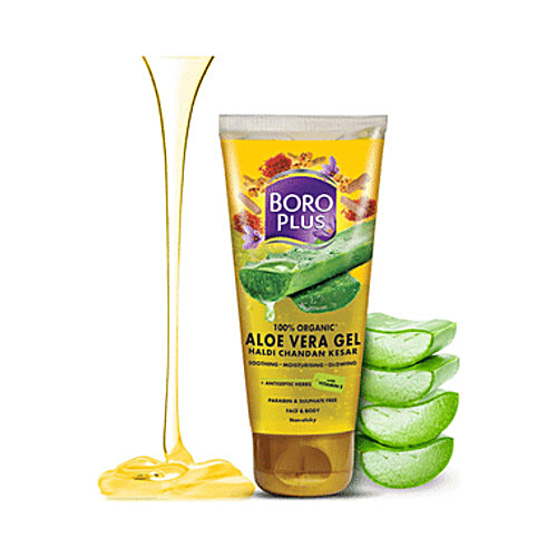 Boroplus Organic Aloe Vera Gel With Haldi, Chandan & Kesar 60 Ml Tube