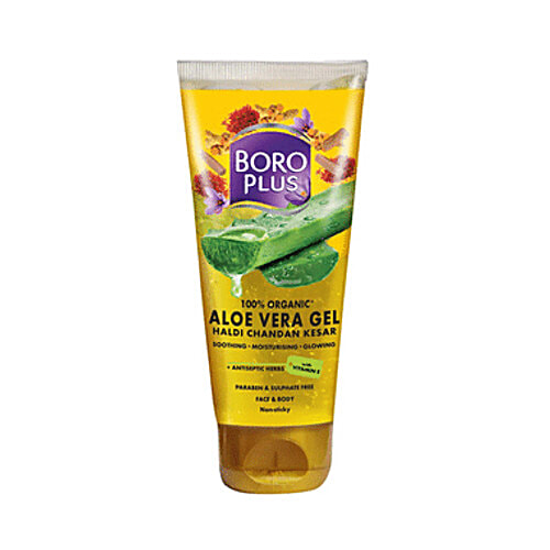 Boroplus Organic Aloe Vera Gel With Haldi, Chandan & Kesar 60 Ml Tube