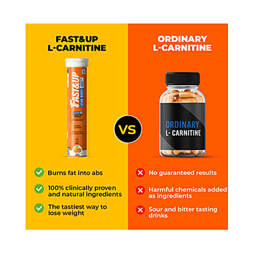 Buy Fast&Up Fast&Up Lean Body with L-Carnitine 2000mg Effervescent Tablets  (20 Each) Orange Online at Best Price of Rs 578.3
