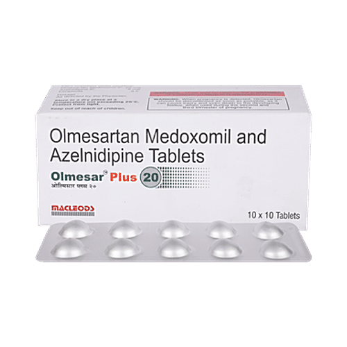 Buy Olmesar Plus Olmesar Plus 20 Tablet Online at Best Price of Rs 174 ...
