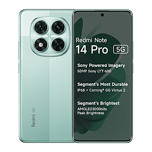 Buy Redmi Redmi Note 14 Pro 5G (8GB RAM, 256GB, Ivy Green) Online