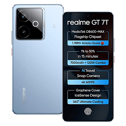 【美品・ロシア版】realme GT 7T 12GB+256GB Blue Buy Realme realme GT 7T 5G (12GB RAM, 256GB, IceSense Blue) Online