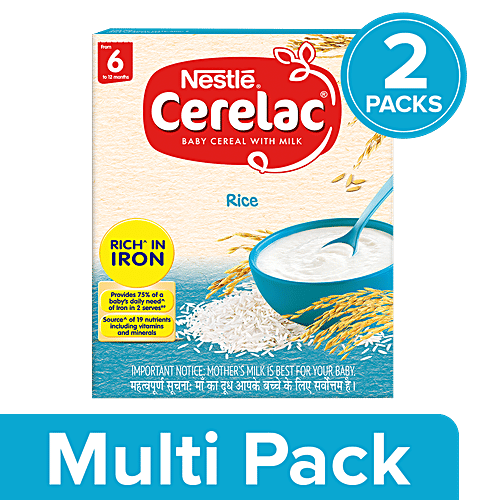 Buy Nestle Cerelac Rice (Stage 1) 2x300 gm (Multipack) Online at
