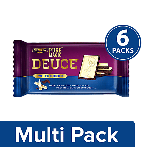 Buy Britannia Pure Magic Biscuit - White Chocolate, Deuce 6x60 gm