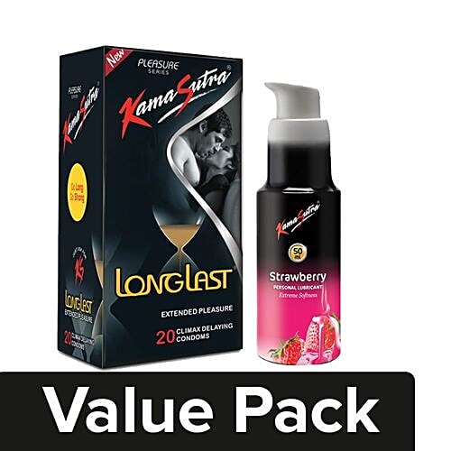 Buy KamaSutra Long Last Condoms 20 pcs + Water Based Lubricant - Strawberry 50 ml Online at Best Price of Rs null - bigbasket Buy KamaSutra Long Last Condoms 20 pcs + Water Based Lubricant - Strawberry 50 ml Online at Best Price of Rs null - bigbasket