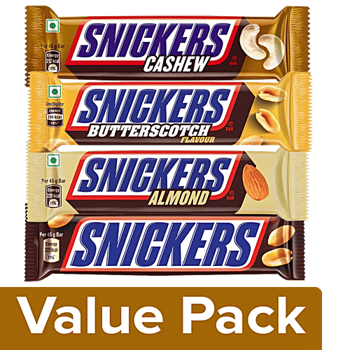 Buy Snickers Peanut Filled Chocolate Bar, Cashew, Almond, 45 g +