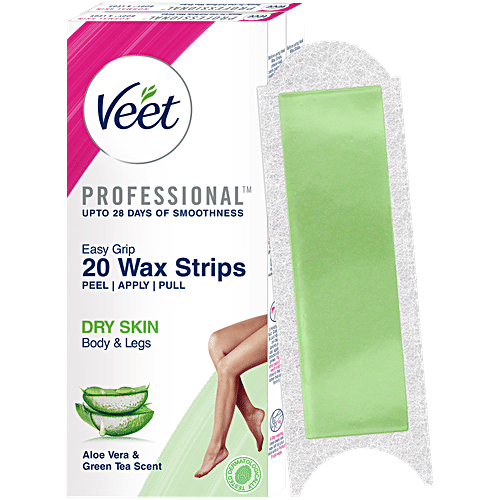 Buy Veet Professional Waxing Strips Kit for Dry Skin, 20 Strips