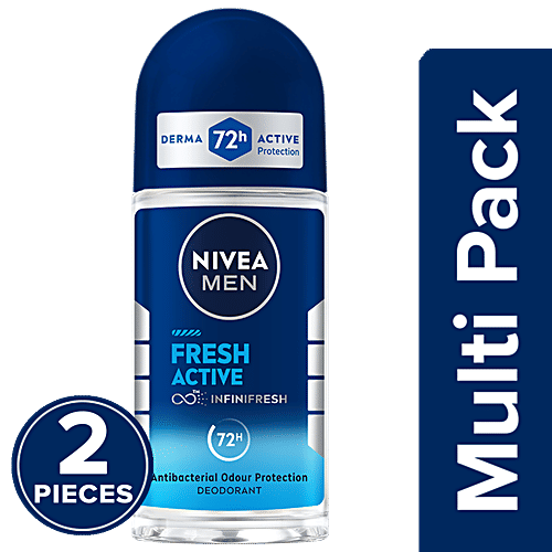 Nivea Fresh Active Roll On, 2x50 ml
