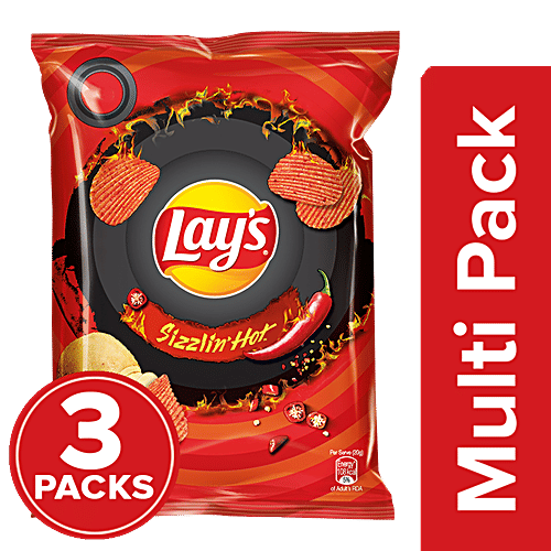 Lay's Lay's Sizzlin Hot Potato Chips - Spicy, Light, Crispy & Crunchy ...