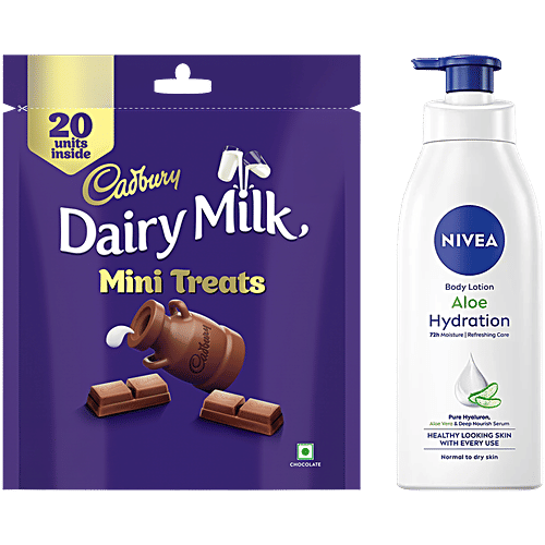 Buy bb Combo Cadbury Dairy Milk Mini Treats, 140g + Nivea Aloe