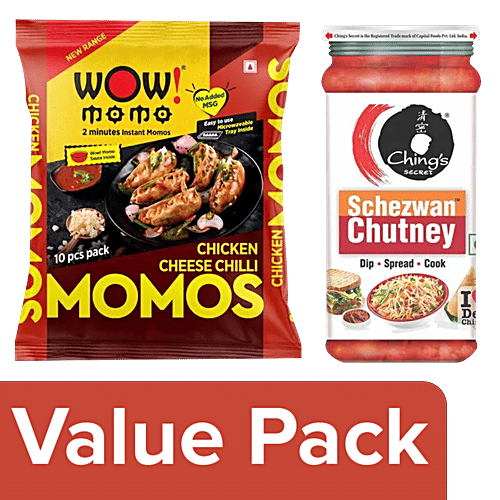 Buy bb Combo Wow! Momo Chicken CheeseChilli Momos 10 pcs +Ching's