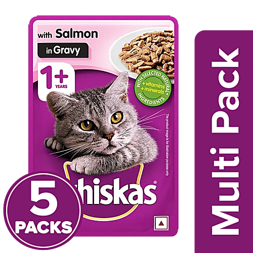 Buy Whiskas Salmon In Gravy Adult Wet Cat Food +1 Year Online at