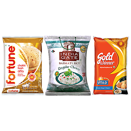 Buy bb Combo India Gate Basmati Rice 5 kg + Chakki Fresh Atta 5kg