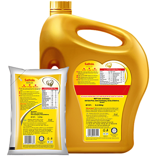 Saffola Gold Blended Oil 5 L Can Plus 1 L Free