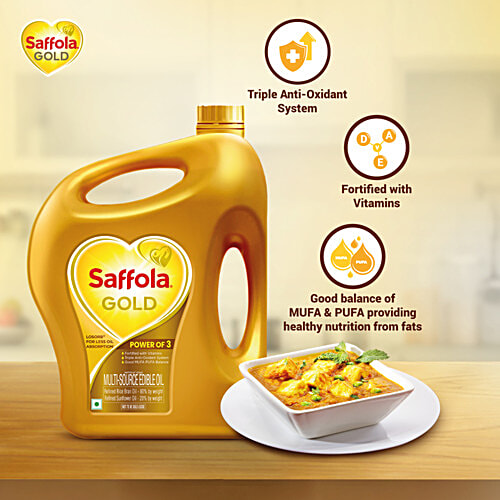 Saffola Gold Blended Oil 5 L Can Plus 1 L Free