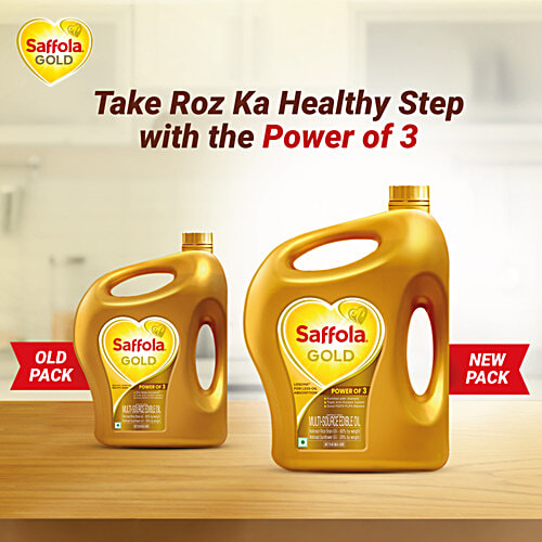 Saffola Gold Blended Oil 5 L Can Plus 1 L Free
