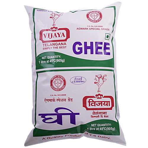 Buy Vijaya Pure Ghee 1 Ltr Pouch Online at the Best Price of Rs