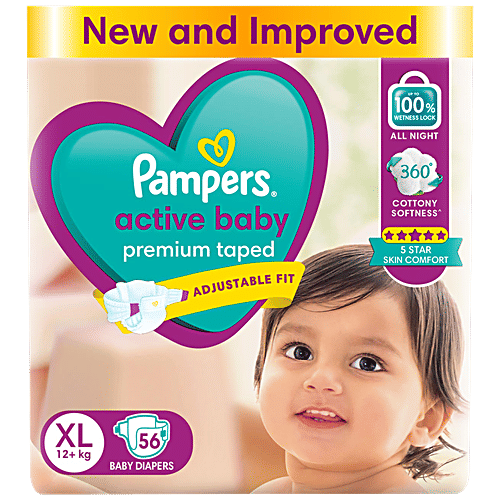 Pampers Active Baby Taped Diapers XL, 56 pcs