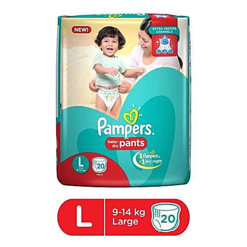 Buy Pampers Dry Pants Large 20 Pcs Pouch Online At Best Price of