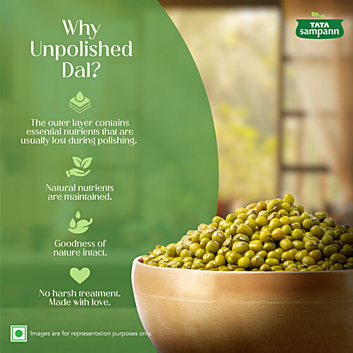 Tata Sampann Unpolished Green Whole Moong 500 Gm