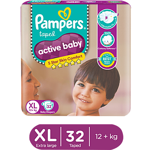 Buy Pampers Active Baby Diaper Xl 32 Pcs Online At Best Price of