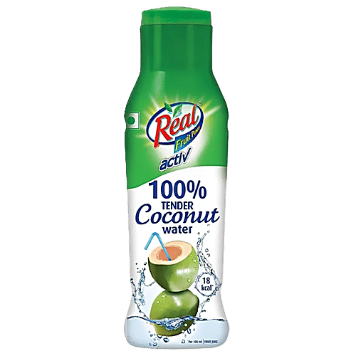Real Activ 100% Tender Coconut Water/Nariyal Pani, 200 ml