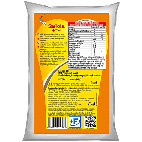 Saffola Active Blend Edible Vegetable Oil 1 Ltr