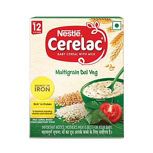 Nestle Cerelac Multigrain Dal Veg Baby Cereal With Milk For 12-24 Months,  300 g