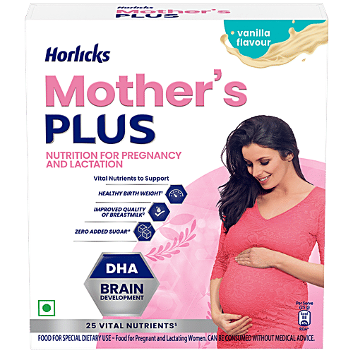 Horlicks Mother's Plus Vanilla Flavoured Nutrition For Pregnancy  Lactation, 200 g