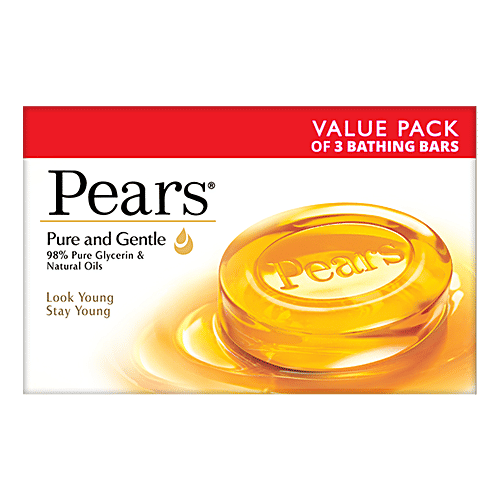 Pears Pure & Gentle Bathing Bar, 125 g (Pack of 3)