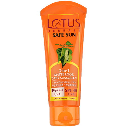 Lotus Herbals Safe Sun 3-In-1 Matte Look Daily Sunscreen Spf 40 100G Tube