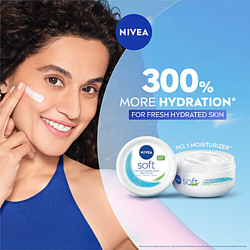 Nivea Soft Moisturising Cream For Face Hands & Body 100Ml