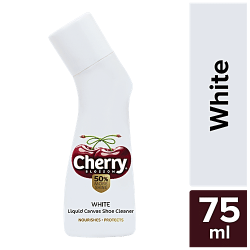Cherry Blossom Liquid Shoe Polish, White, 75 ml