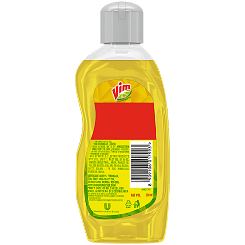 Vim Lemon Concentrated Dishwash Liquid 250 ml