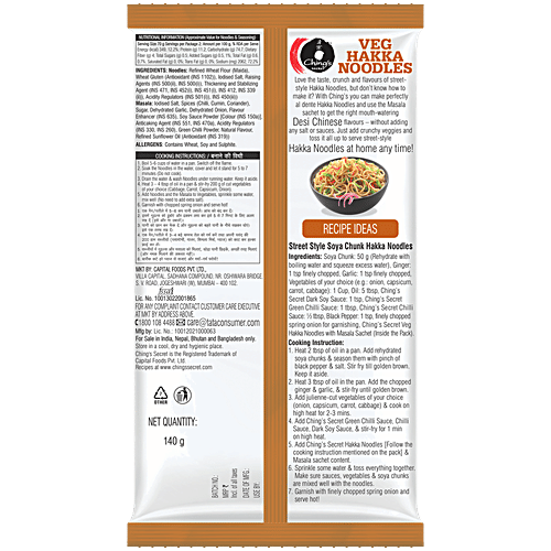 Ching'S Secret Just Soak Veg Hakka Noodles 140 Gm
