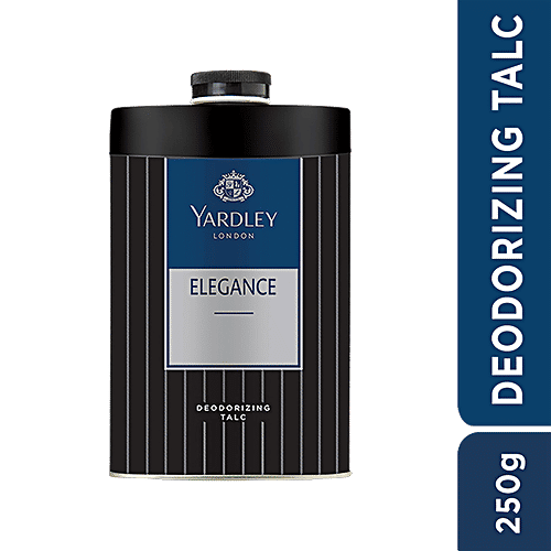 Yardley London Elegance Deodorizing Talc for Men| Aromatic Woody Fragrance,  250 g