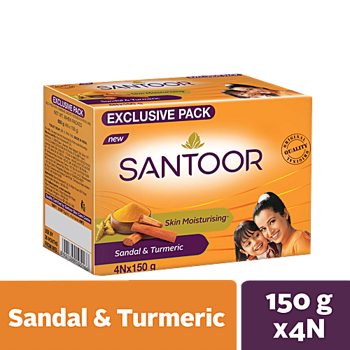 Santoor Sandal And Turmeric Soap 150g+4N