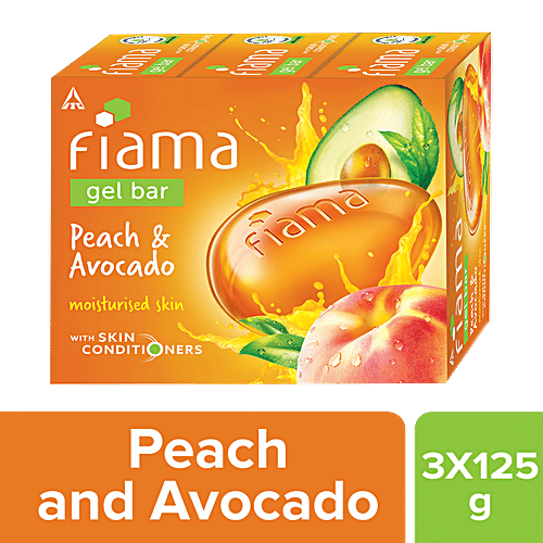Fiama Gel Bar Peach And Avocado For Moisturized Skin With Skin Conditioners 125 Gm