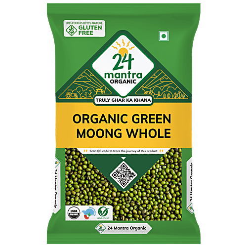 Buy 24 Mantra Organic Dal - Green Moong (Whole) 500 gm Pouch