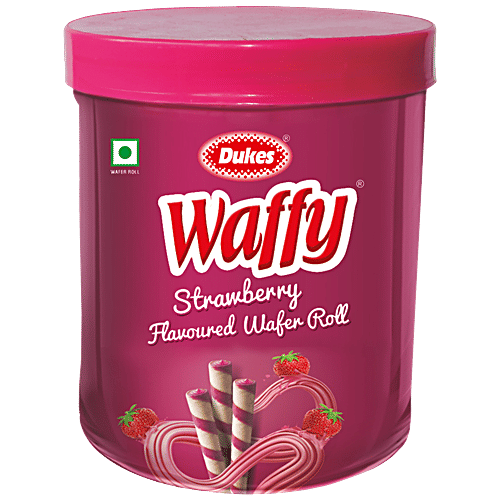 Dukes Waffy Strawberry Wafer Rolls 250 Gm