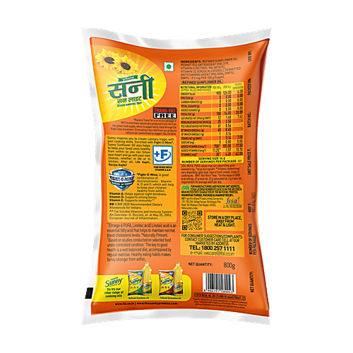 Sunny Sun Lite Refined Sunflower Oil 800 Gm