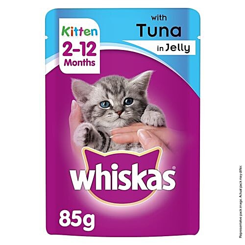 Buy Whiskas Wet Cat Food Tuna Flavour In Jelly For Kittens 12