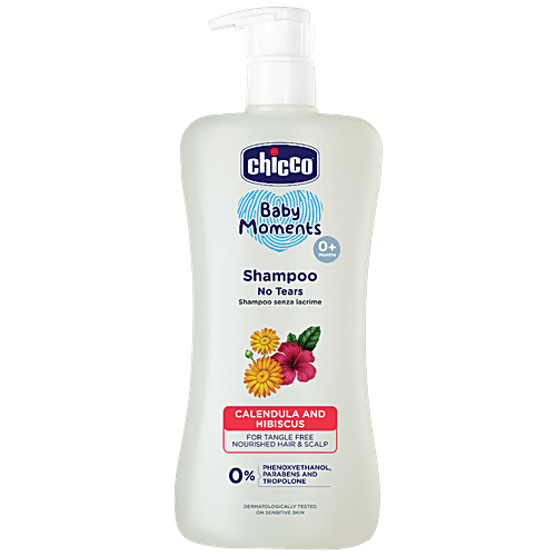 Chicco Baby Moments Shampoo, Calendula Hibiscus, For Tangle Free  Nourished Hair Scalp, 500 ml