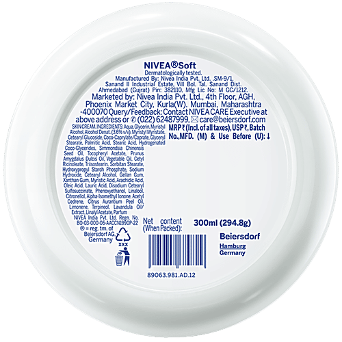 Nivea Soft Light Moisturiser For Face, Hands & Body (300 Ml)