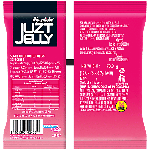 Alpenliebe Strawberry Juzt Jelly 42 Pc