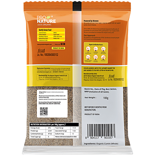 Pro Nature 100% Organic Cumin Seeds