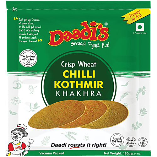 Buy Daadis Golden Wheat Crisps Chilly Kothmir Khakhra (Whole