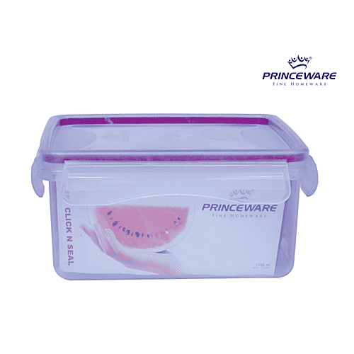 Princeware Click N Seal Square Microwaveable Plastic Container L5944-VL,  L