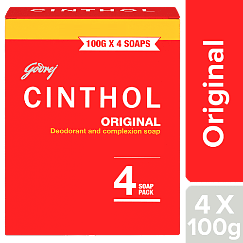 Cinthol Original Bath Soap - 99.9% Germ Protection (Pack of 4), 100 g (Pack of 4)