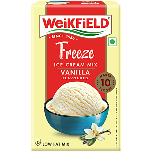 Weikfield Freeze Ice Cream Mix Powder Vanilla Flavour, 100% Vegetarian,  100 g